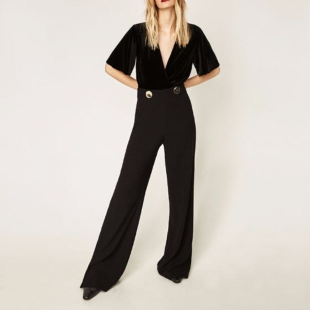 Zara high waist semi-flare dress pants